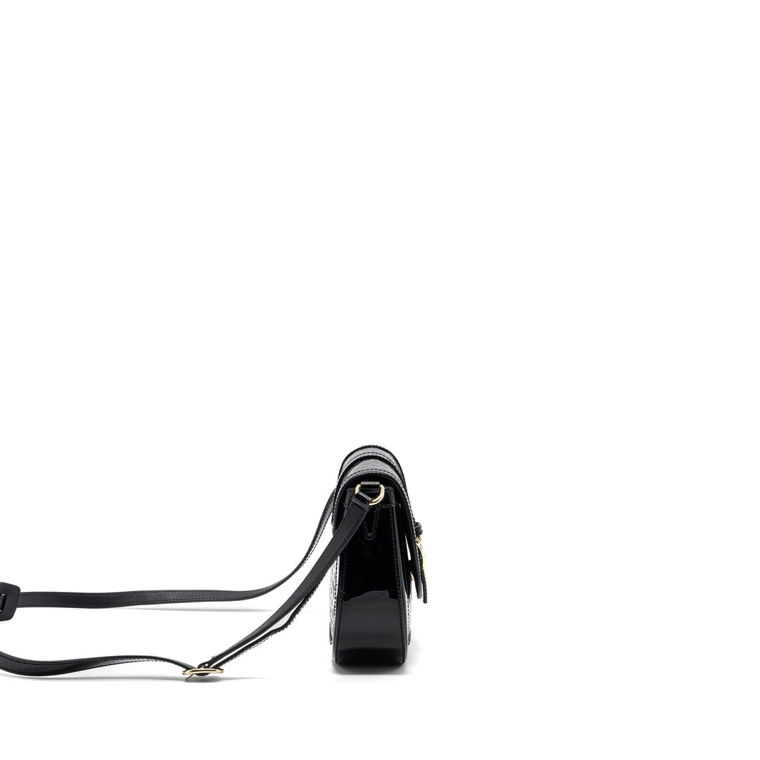 Gucci messenger crossbody bag patent black