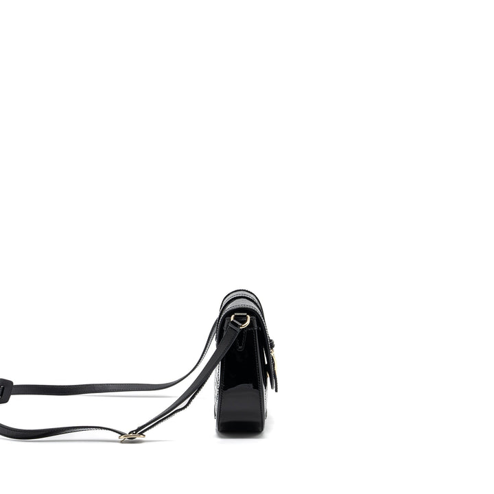 Gucci messenger crossbody bag patent black