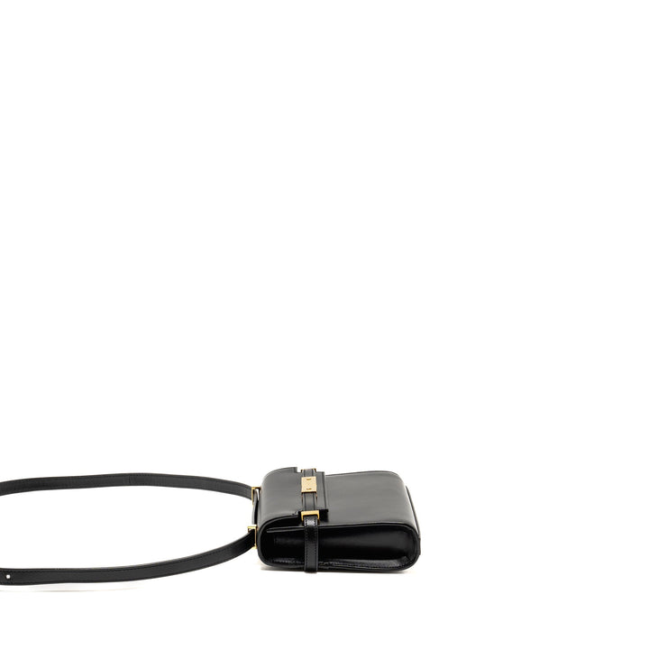 Saint Laurent Mini Manhattan Shoulder Bag Calfskin Black GHW