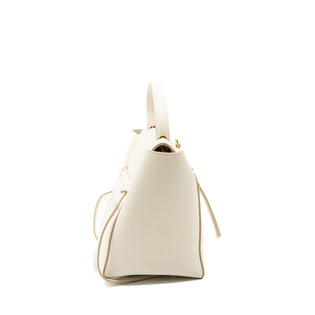 Top Quality Celine Mini Belt Bag Grained Calfskin White