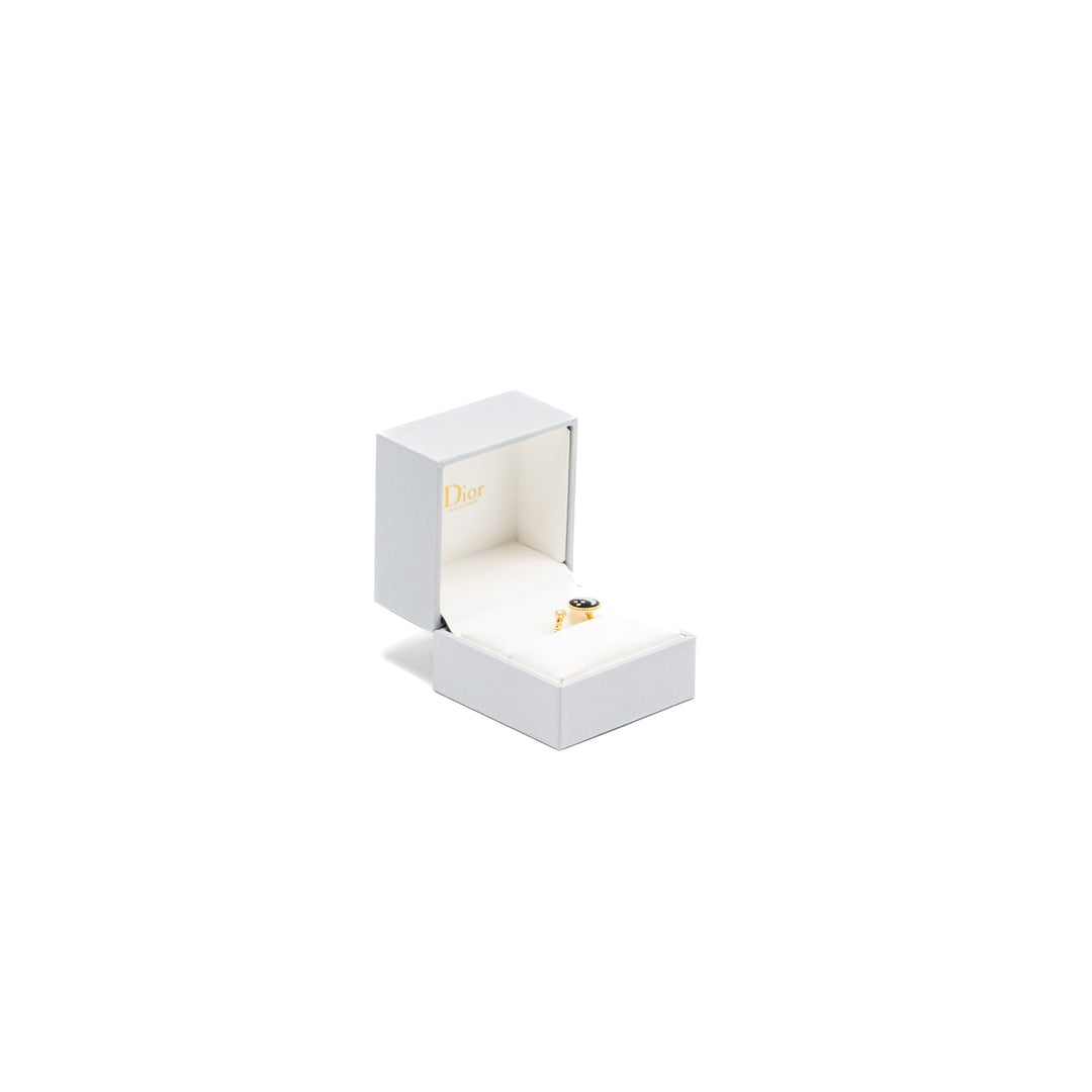 Top quality Dior Size 49 Rose Celeste Ring Yellow/White Gold/Diamond/Onyx/Mother of Pearl