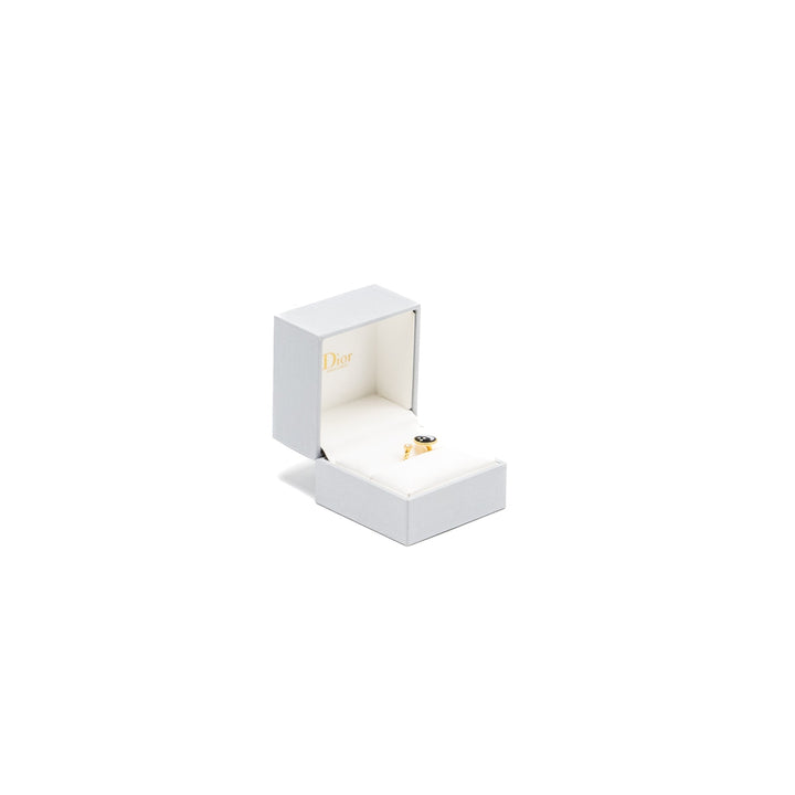 Top quality Dior Size 49 Rose Celeste Ring Yellow/White Gold/Diamond/Onyx/Mother of Pearl