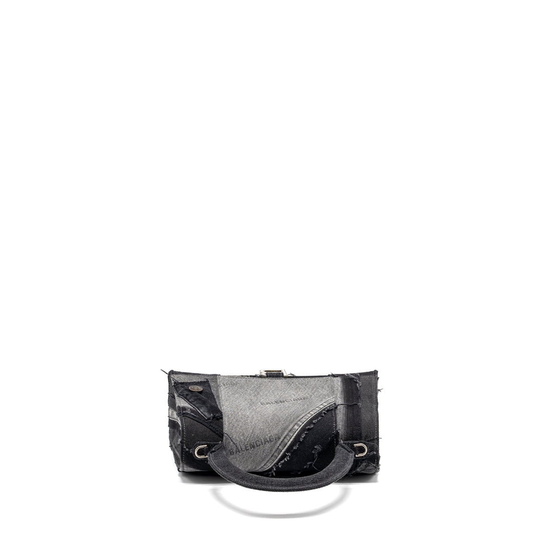 Top Quality Balenciaga medium hourglass bag limited edition denim black/multicolour SHW