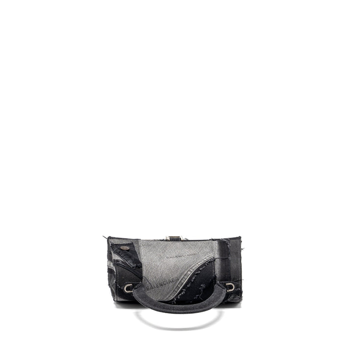 Top Quality Balenciaga medium hourglass bag limited edition denim black/multicolour SHW