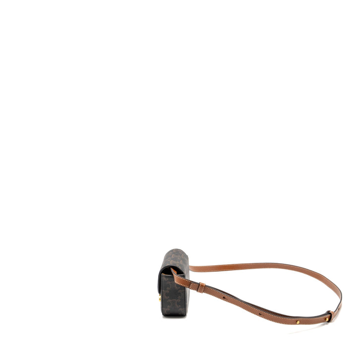 Celine Claude Triomphe Canvas / Calfskin Tan
