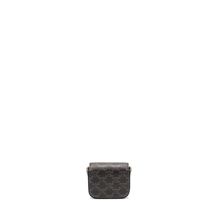 Celine Claude Triomphe Canvas / Calfskin Tan
