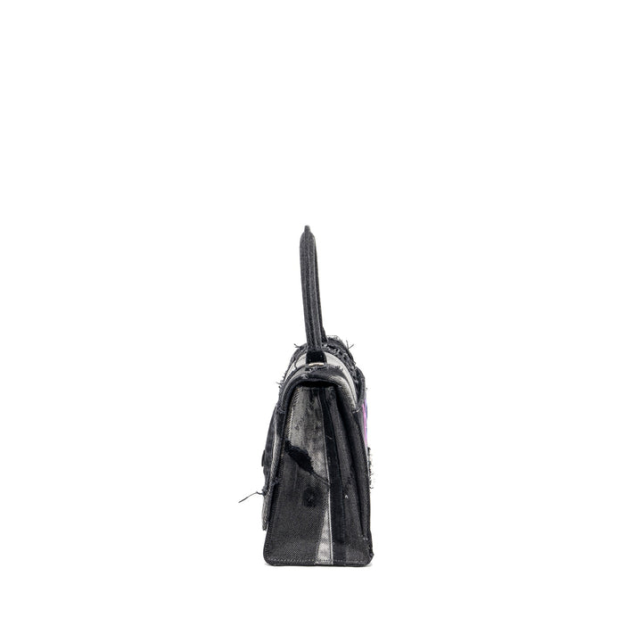 Top Quality Balenciaga medium hourglass bag limited edition denim black/multicolour SHW