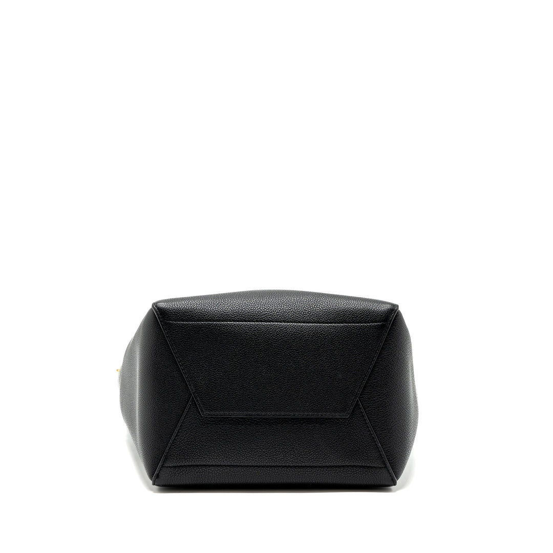 Celine Sangle Bucket Bag Grained Calfskin Black
