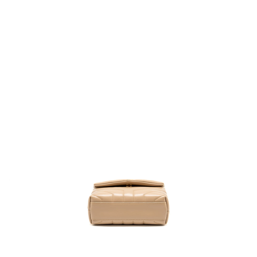 Saint Laurent/ YSL Loulou Toy Strap Bag Calfskin Beige GHW