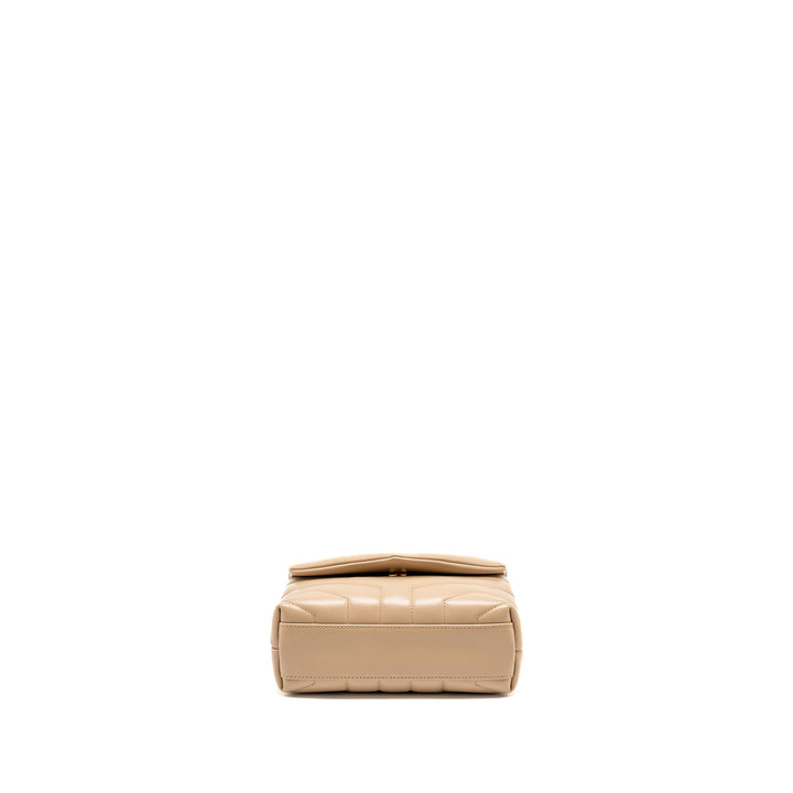 Saint Laurent/ YSL Loulou Toy Strap Bag Calfskin Beige GHW