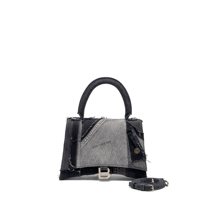 Top Quality Balenciaga medium hourglass bag limited edition denim black/multicolour SHW