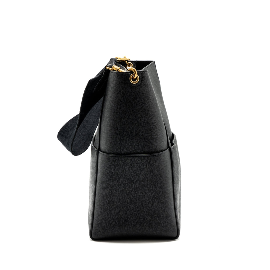 Celine Sangle Bucket Bag Grained Calfskin Black