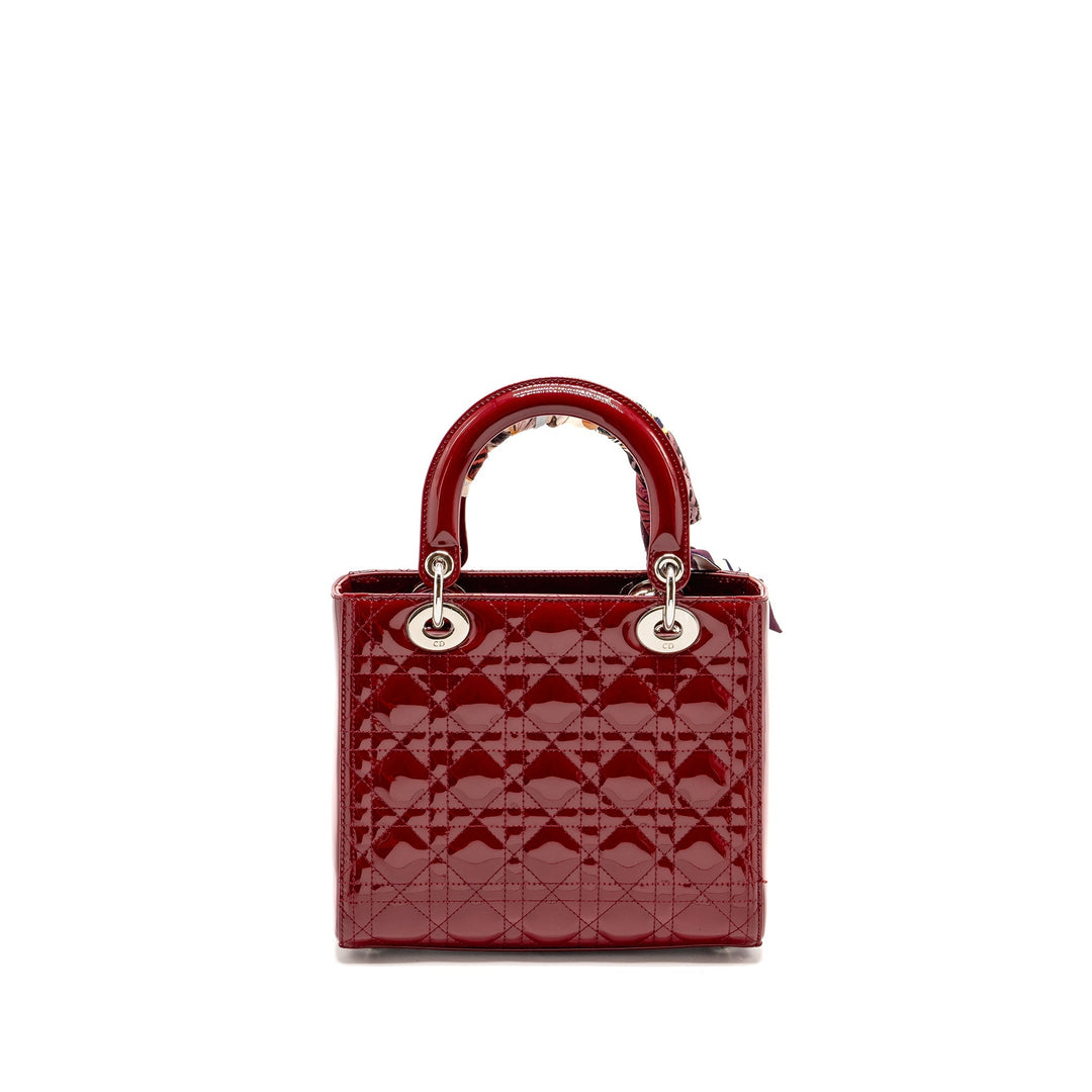 Top quality Dior Medium Lady Top quality Dior Patent Dark Red