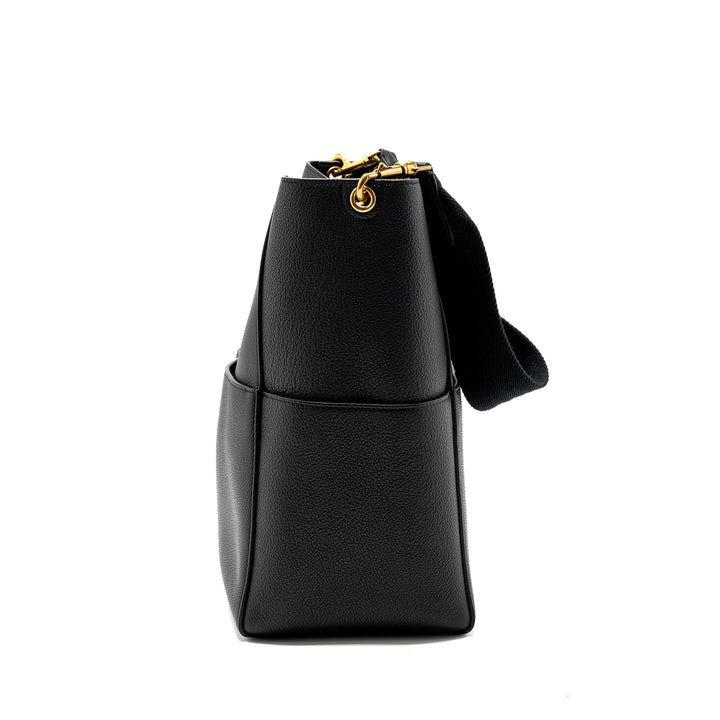 Celine Sangle Bucket Bag Grained Calfskin Black