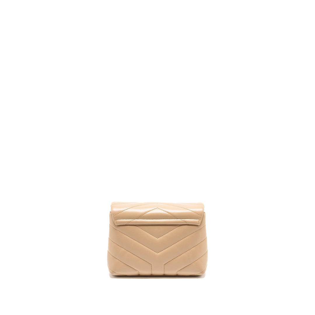 Saint Laurent/ YSL Loulou Toy Strap Bag Calfskin Beige GHW