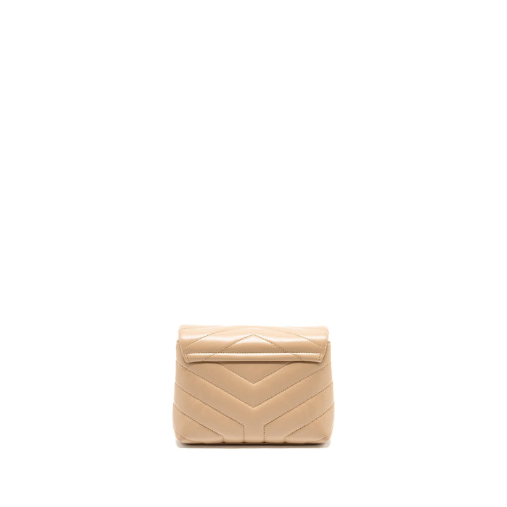 Saint Laurent/ YSL Loulou Toy Strap Bag Calfskin Beige GHW