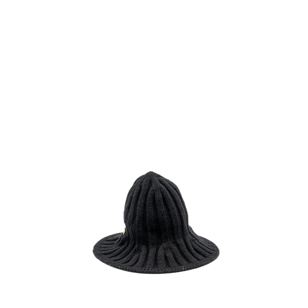 Top quality Dior Letter Logo Wire-Brimmed Beanie Wool Black