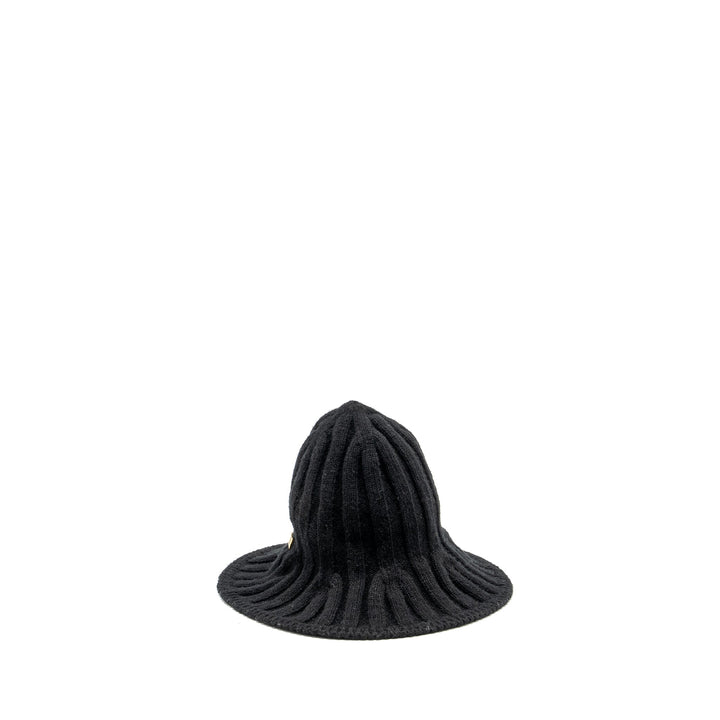 Top quality Dior Letter Logo Wire-Brimmed Beanie Wool Black