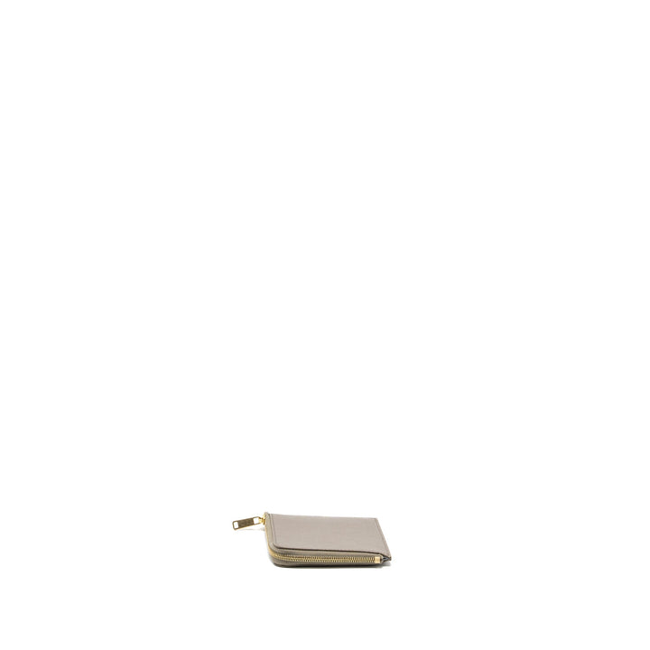Top Quality Celine Zipped Purse with removable card holder calfskin / lambskin grey / light blue