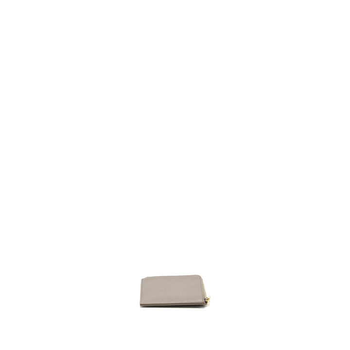 Top Quality Celine Zipped Purse with removable card holder calfskin / lambskin grey / light blue
