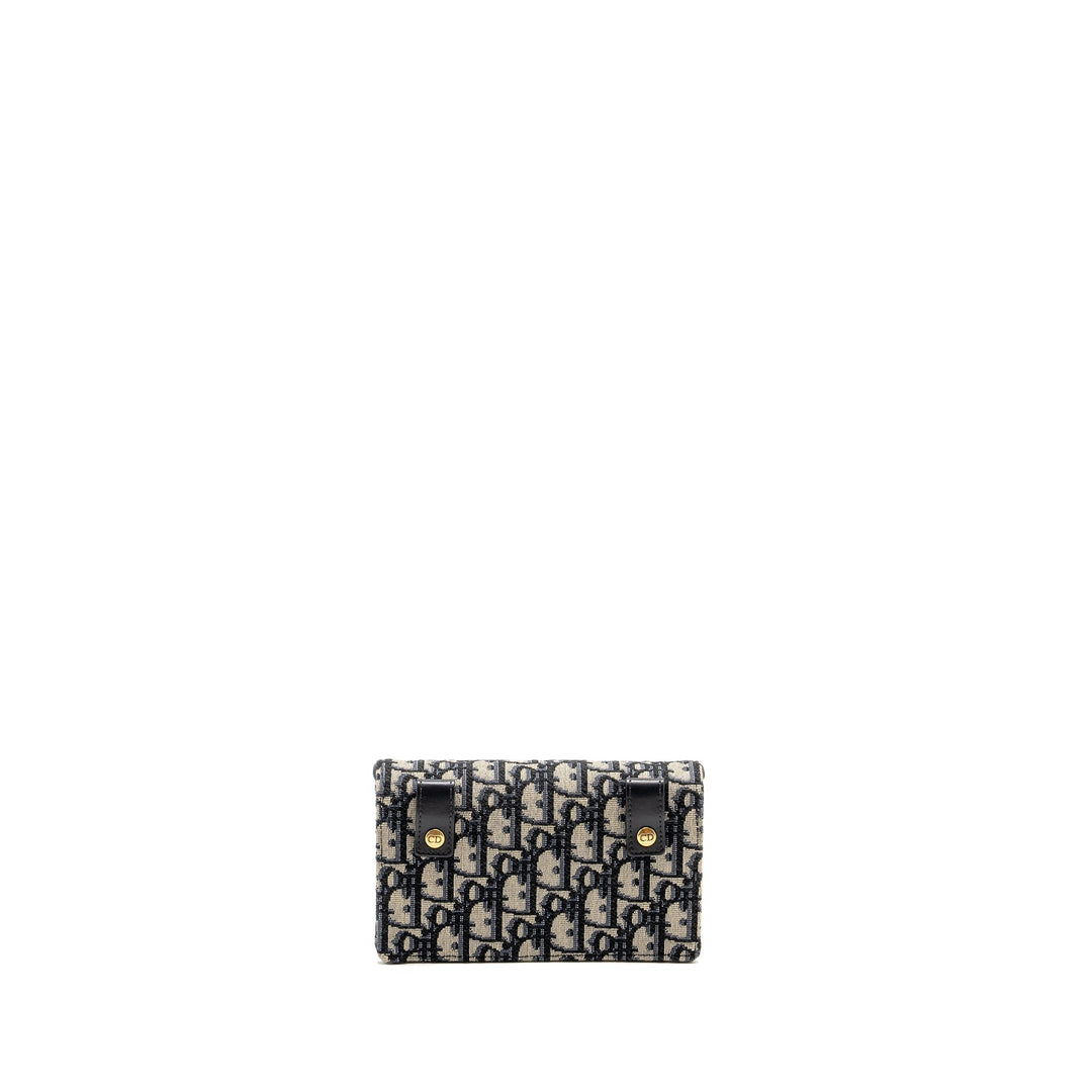 Top quality Dior Saddle Belt Bag/Pouch Blue Oblique Jacquard Canvas