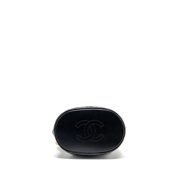 Chanel 22p Drawstring Bucket Bag Lambskin Black  (Microchip)