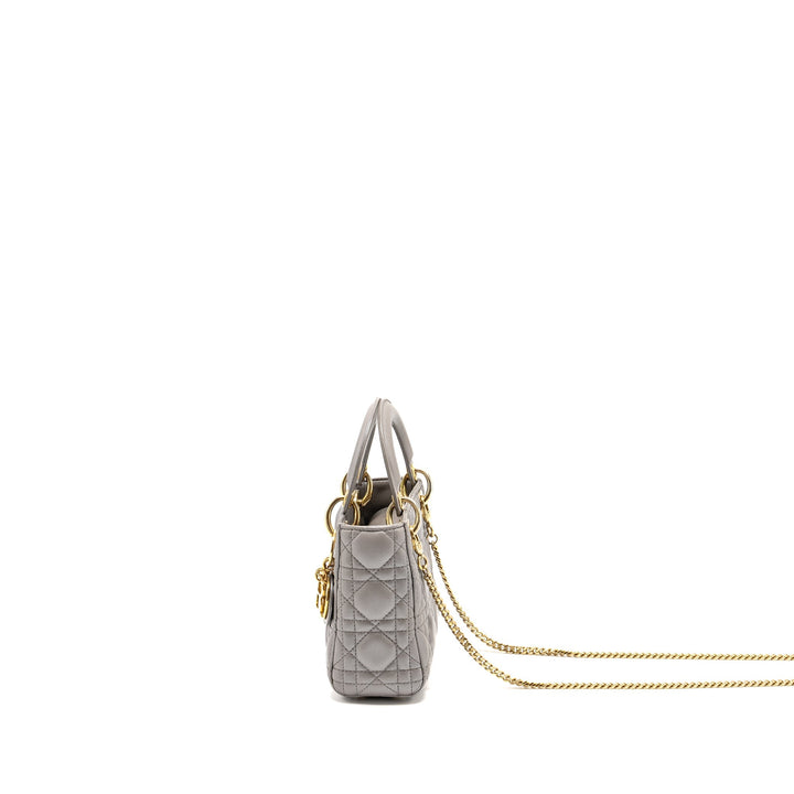 Top quality Dior Mini Lady Top quality Dior Lambskin Iridescent Grey