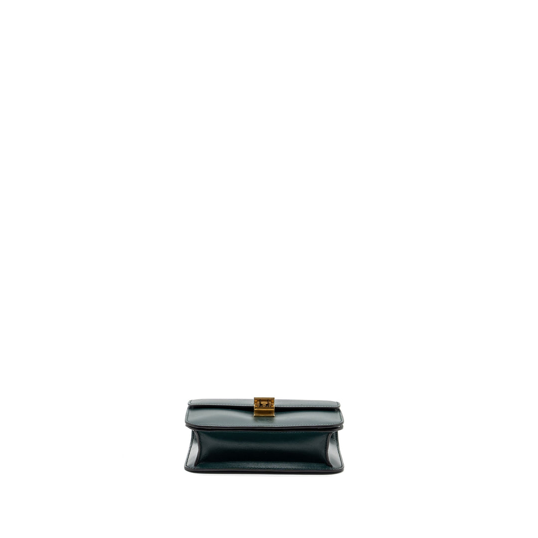 Top Quality Celine Teen classic box bag calfskin dark green