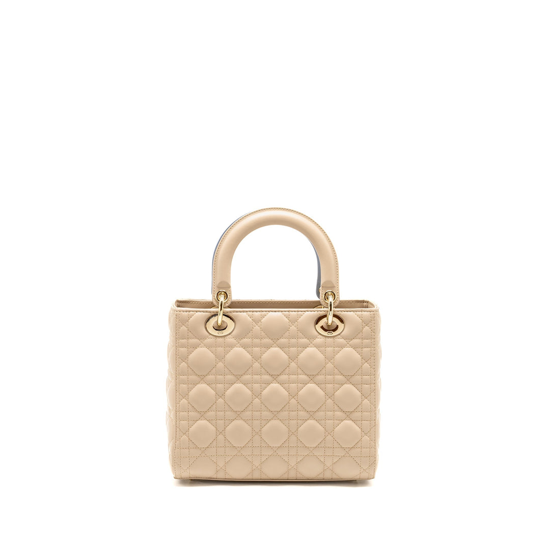 Top quality Dior Medium Lady Top quality Dior Lambskin Beige/Blue