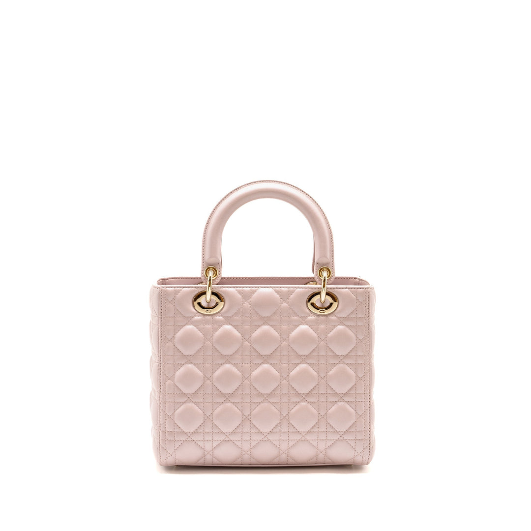 Top quality Dior Medium Lady Top quality Dior Lambskin Iridescent Pink