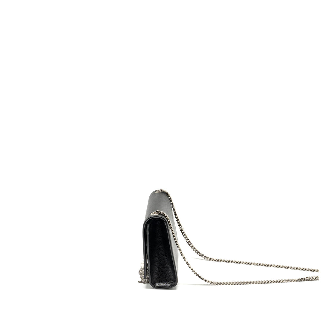 SAINT LAURENT /YSL Kate Medium Chain Bag With Tassel Calfskin Black SHW