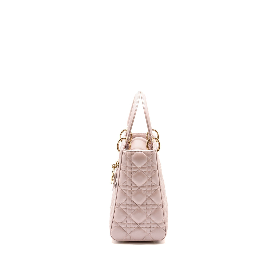 Top quality Dior Medium Lady Top quality Dior Lambskin Iridescent Pink