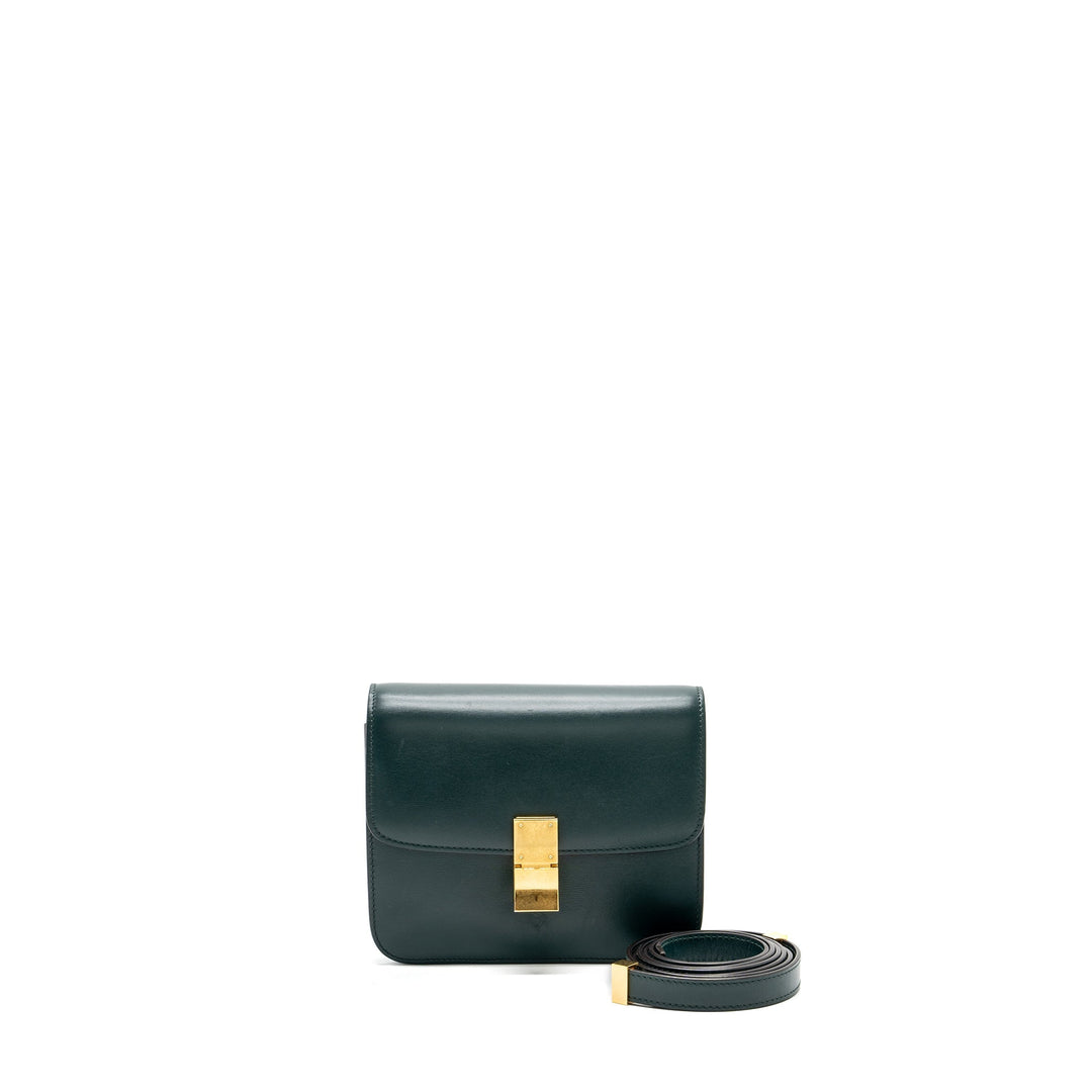 Top Quality Celine Teen classic box bag calfskin dark green