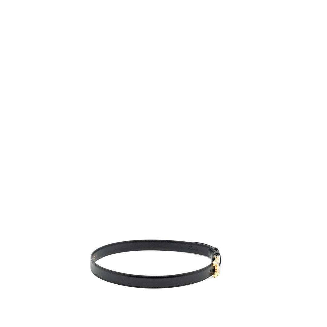 Top Quality Celine Size 85 Triomphe Belt Smooth Calfskin Black