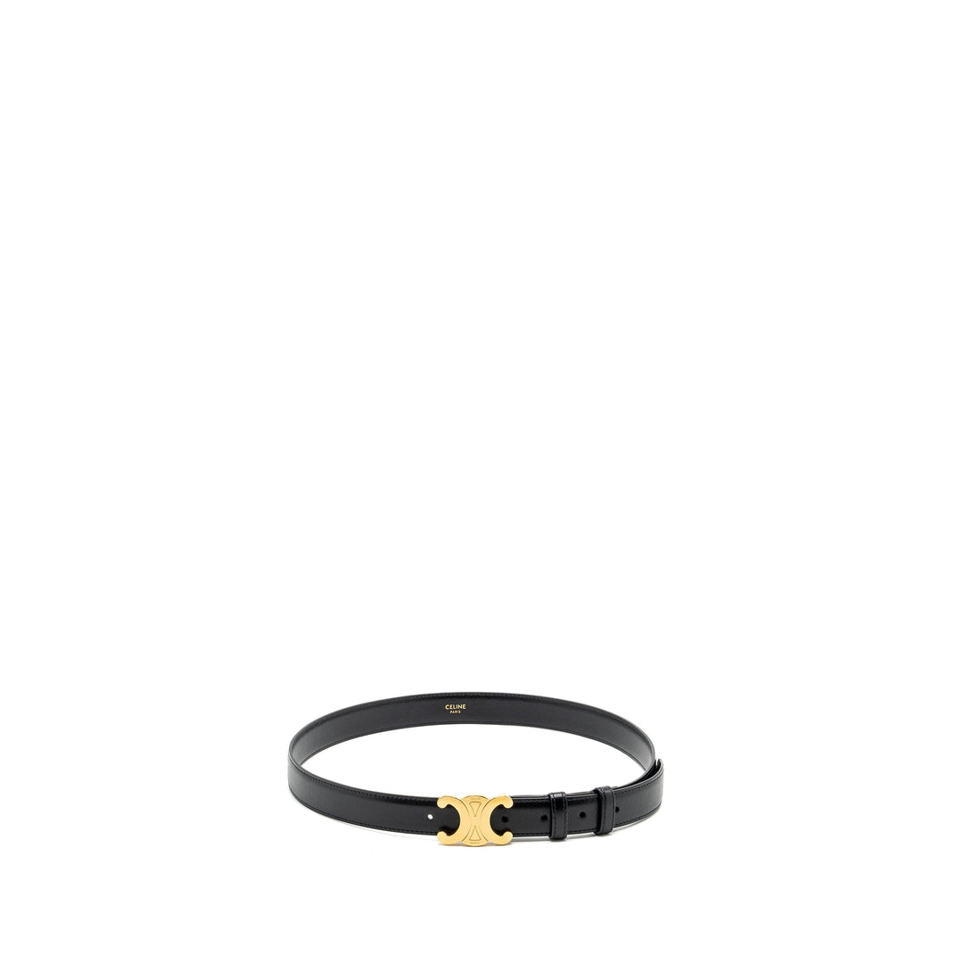 Top Quality Celine Size 85 Triomphe Belt Smooth Calfskin Black