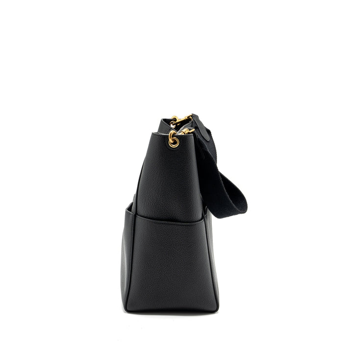 Celine Sangle Bucket Bag Grained Calfskin Black
