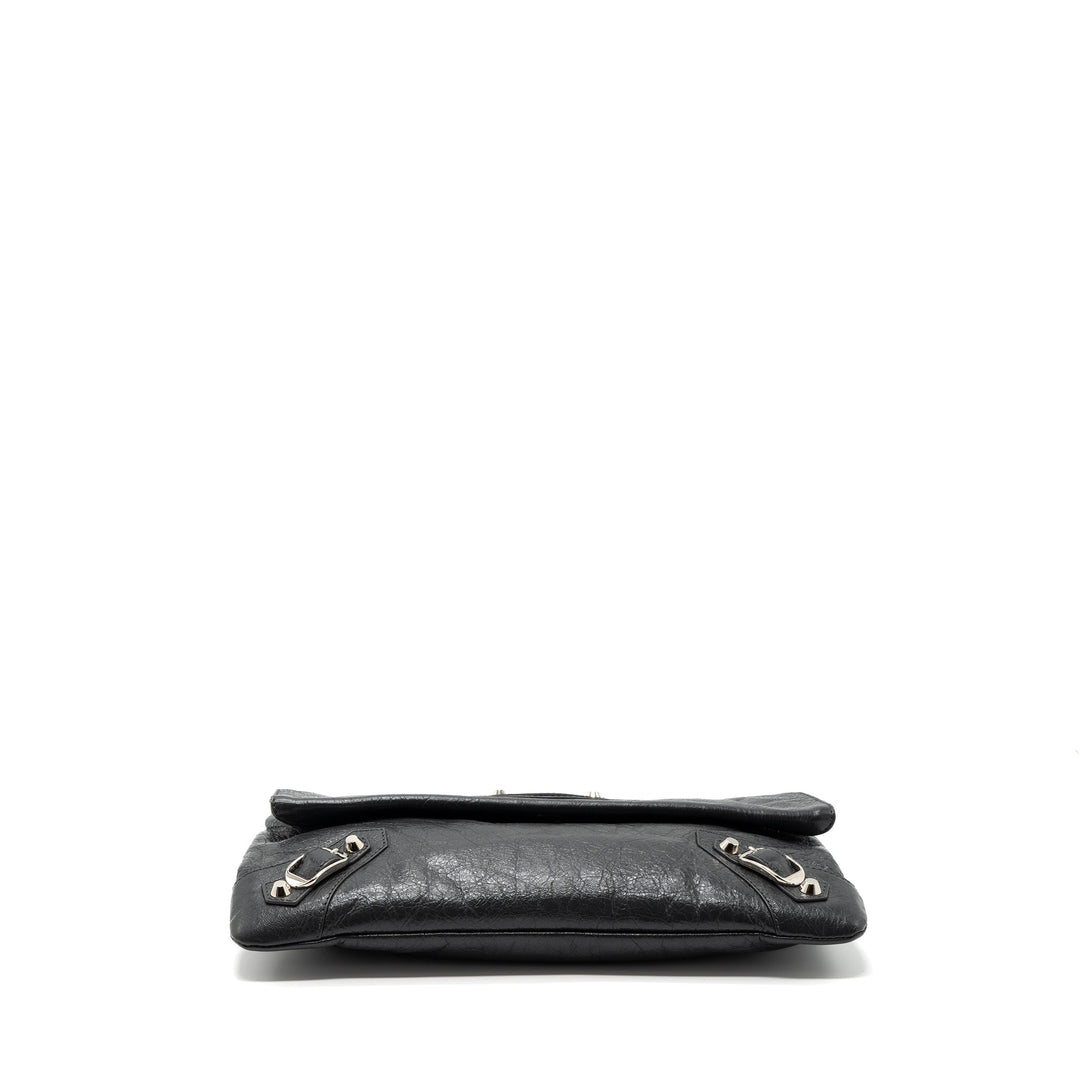 Top Quality Balenciaga City Fold Clutch/ Shoulder Bag Dark Grey SHW