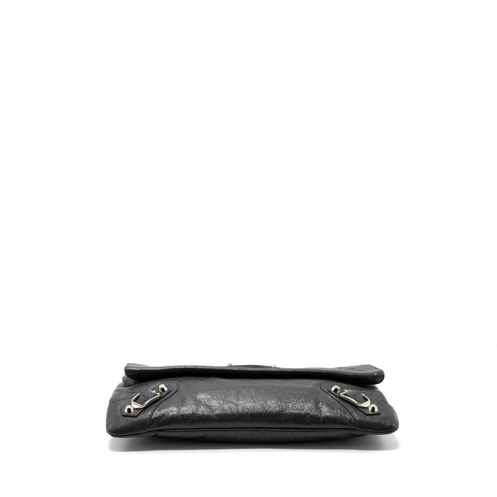Top Quality Balenciaga City Fold Clutch/ Shoulder Bag Dark Grey SHW