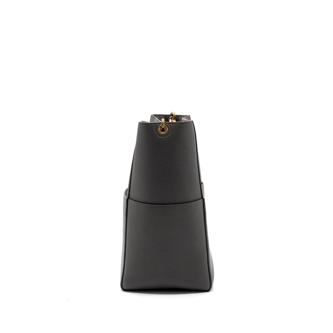 Celine Sangle Bucket Grained Calfskin Grey