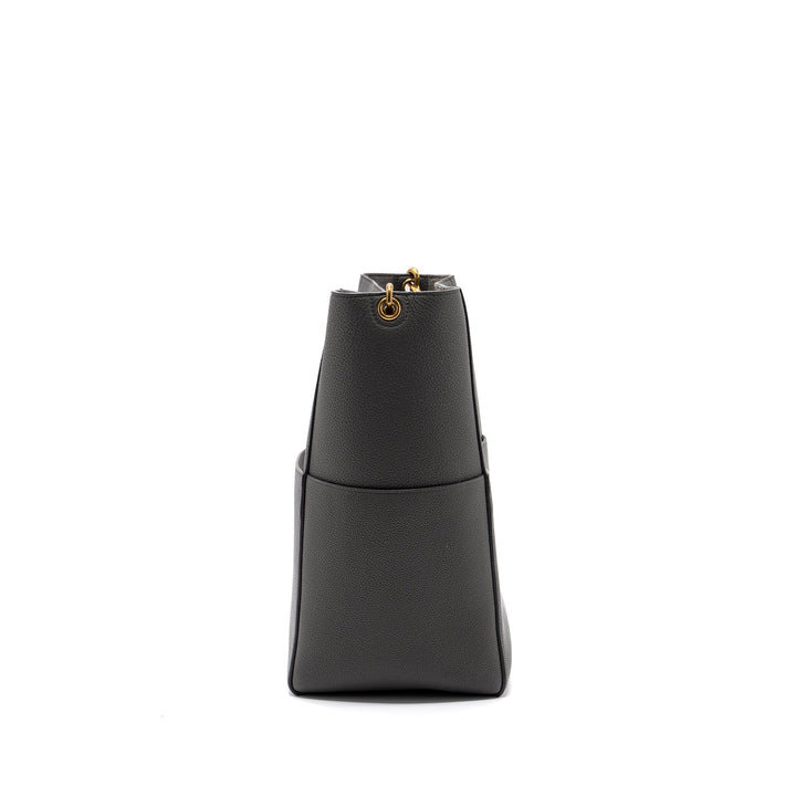Celine Sangle Bucket Grained Calfskin Grey