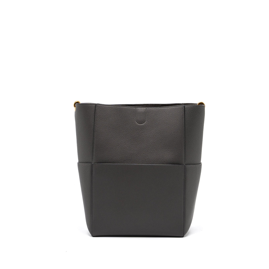 Celine Sangle Bucket Grained Calfskin Grey