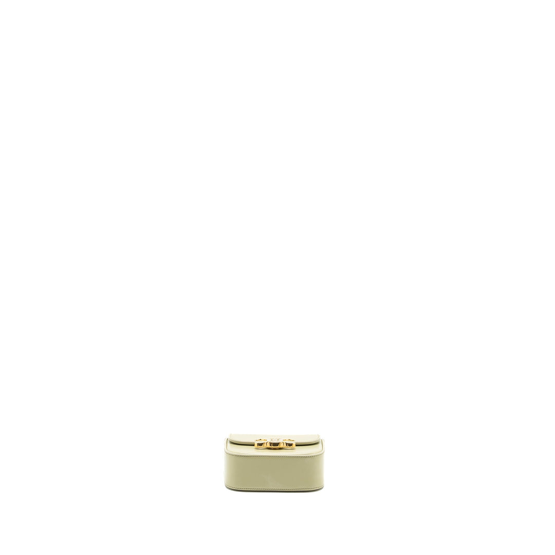 Celine Mini Claude Shiny Calfskin Pistachio