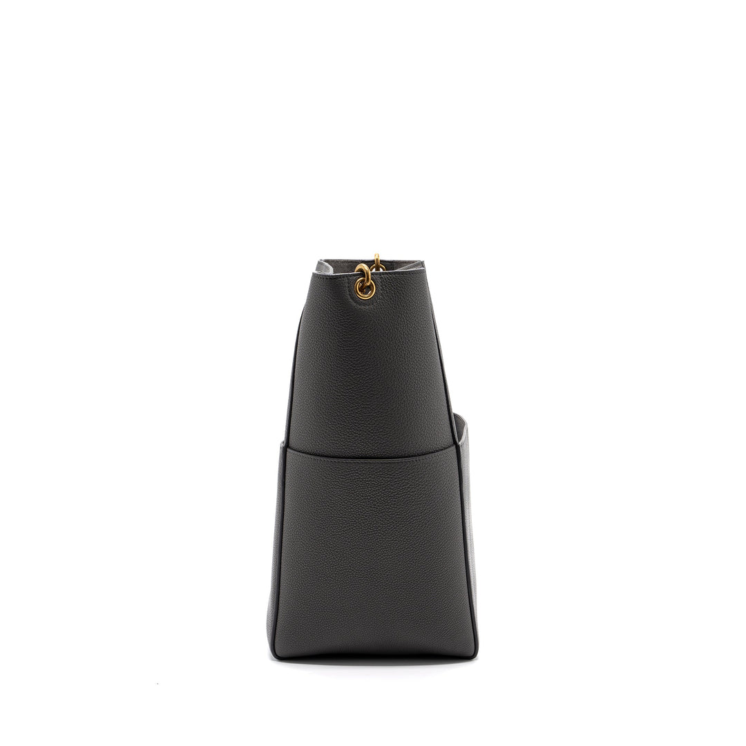 Celine Sangle Bucket Grained Calfskin Grey