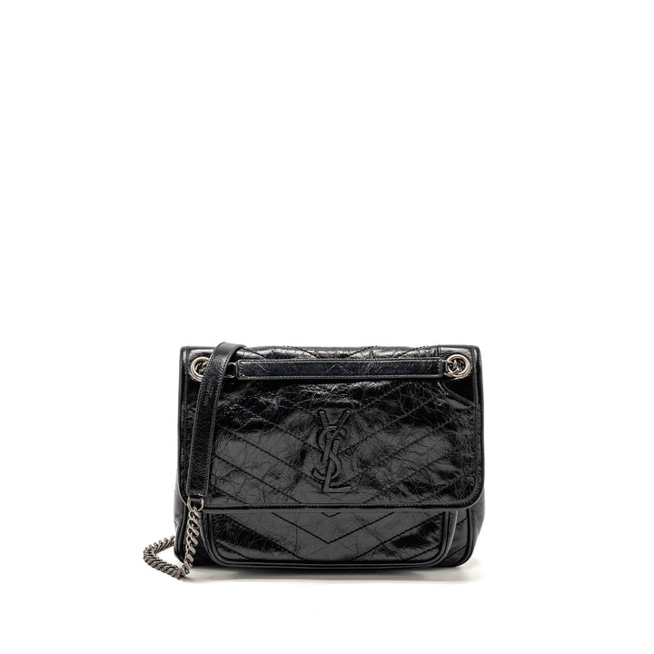 Saint Laurent/YSL Medium Niki Bag Vintage Calfskin Black SHW