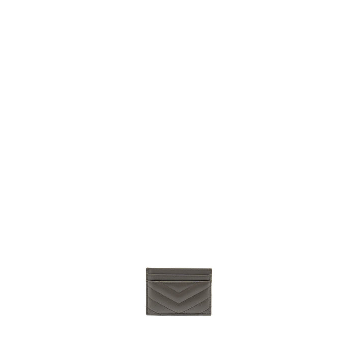 Saint Laurent card holder calfskin grey SHW