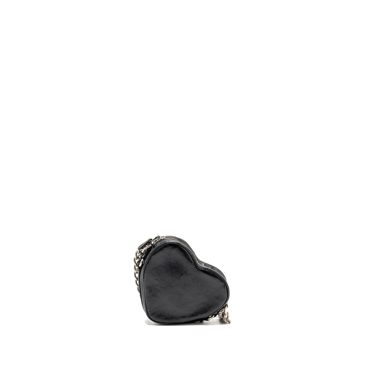 Top Quality Balenciaga Le Cagole Heart Mini Bag Lambskin Black SHW