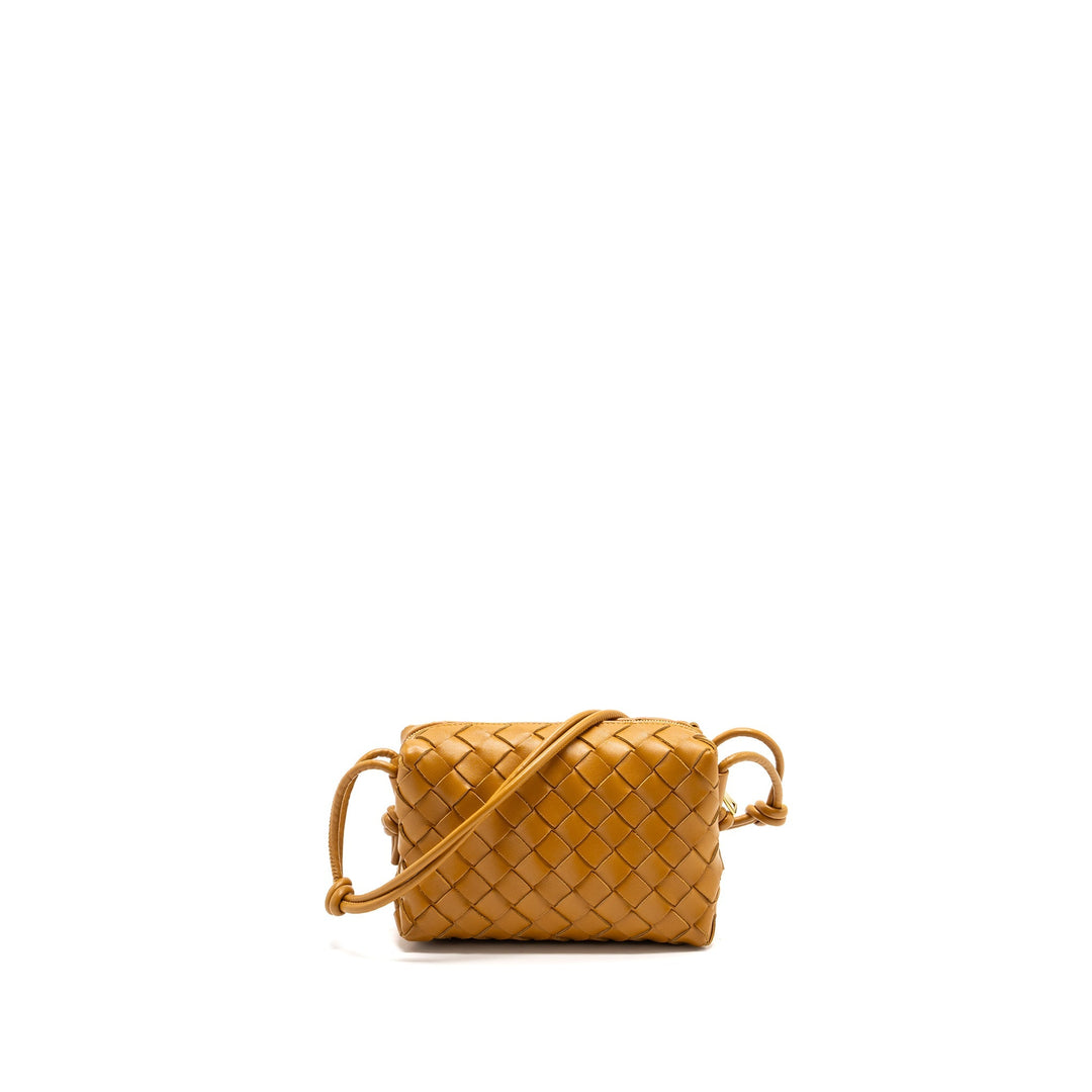 Bottega veneta Mini Loop Camera Bag Lambskin Caramel GHW