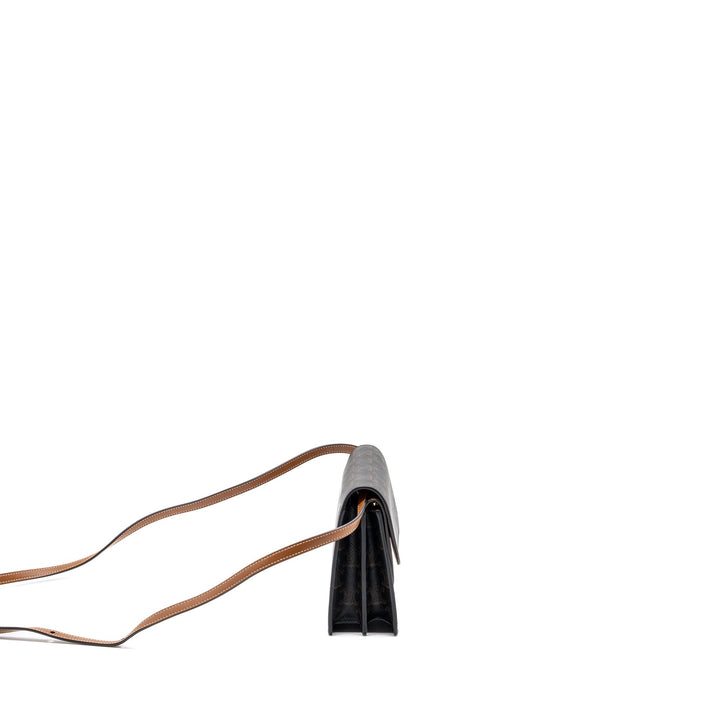 Top Quality Celine wallet on strap triomphe canvas / smooth lambskin tan with
