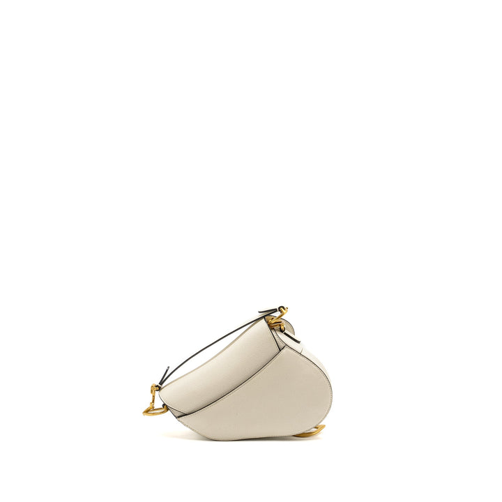 Top quality Dior Mini Saddle Bag Calfskin White
