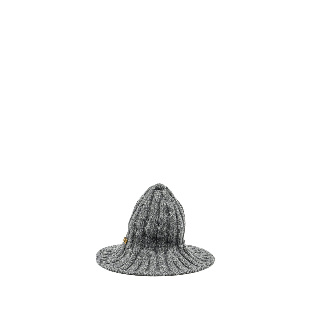 Top quality Dior Letter Logo Wire-Brimmed Beanie Wool Grey